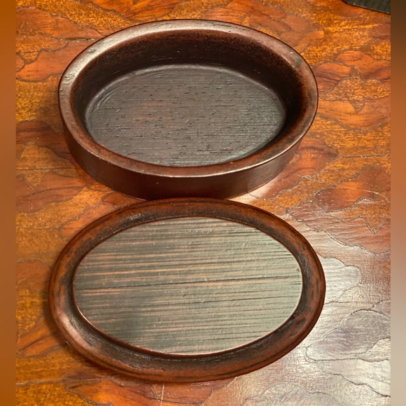 Golf Trinket Box with Lid. Wood-Look Resin with Old Scottish Clubs in Golf Bag. - Picture 2 of 5